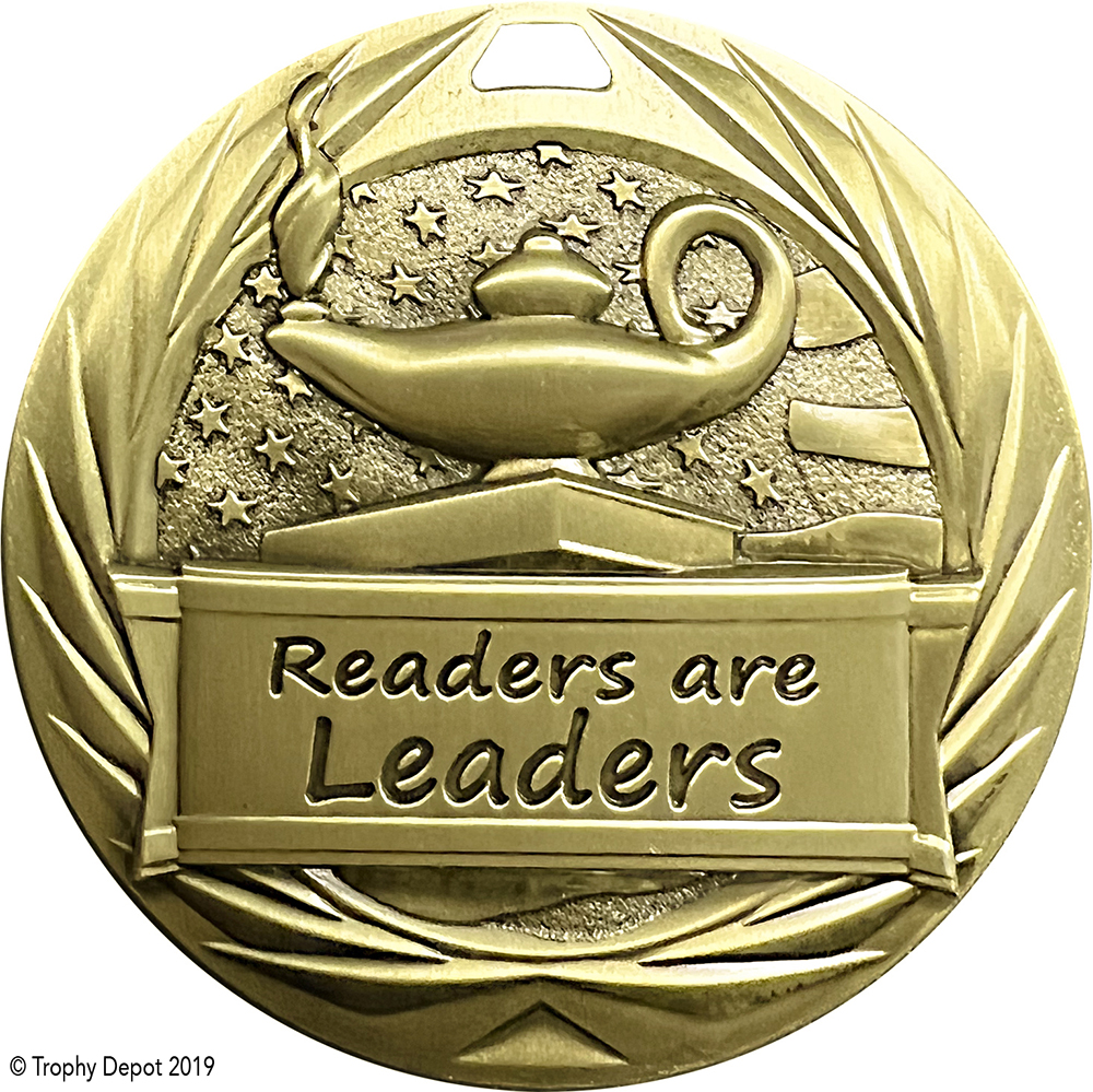 Readers Are Leaders 1.75 inch Blade 3D Diecast Medal