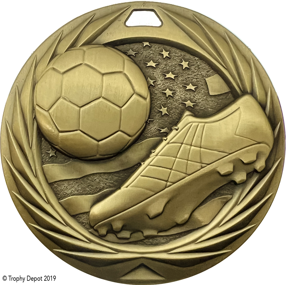 Soccer 1.75 inch Blade 3D Diecast Medal