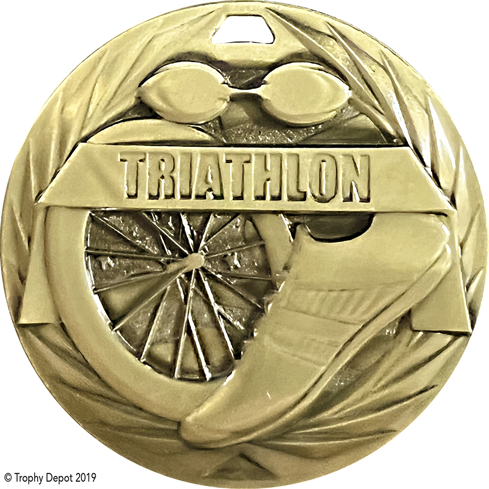 Triathlon 1.75 inch Blade 3D Diecast Medal