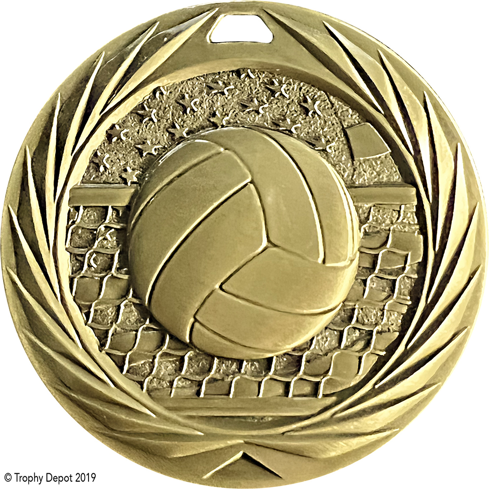 Volleyball 1.75 inch Blade 3D Diecast Medal