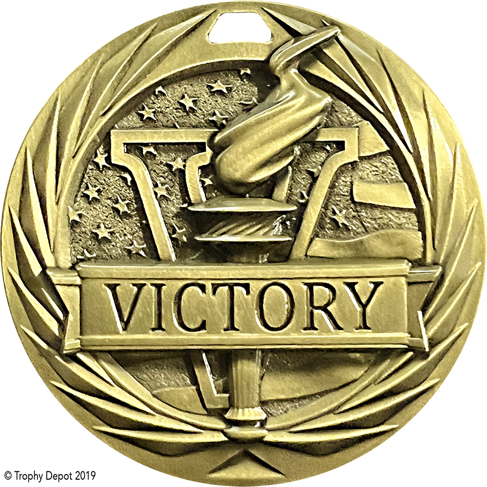 Victory Torch 1.75 inch Blade 3D Diecast Medal