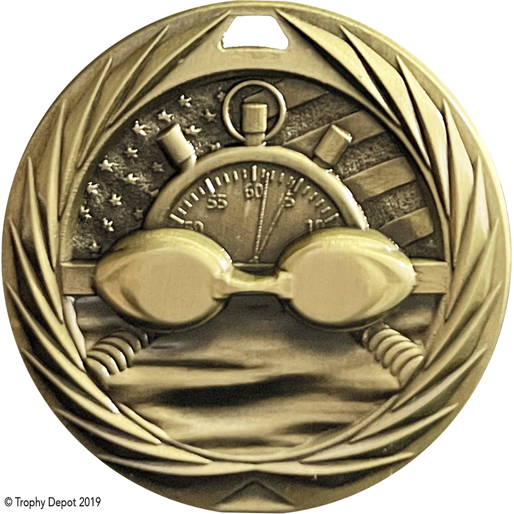 Swimming 1.75 inch Blade 3D Diecast Medal