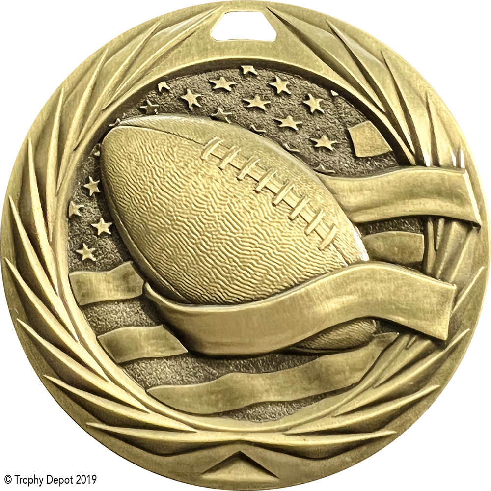 Flag Football 2.75 inch Blade 3D Diecast Medal