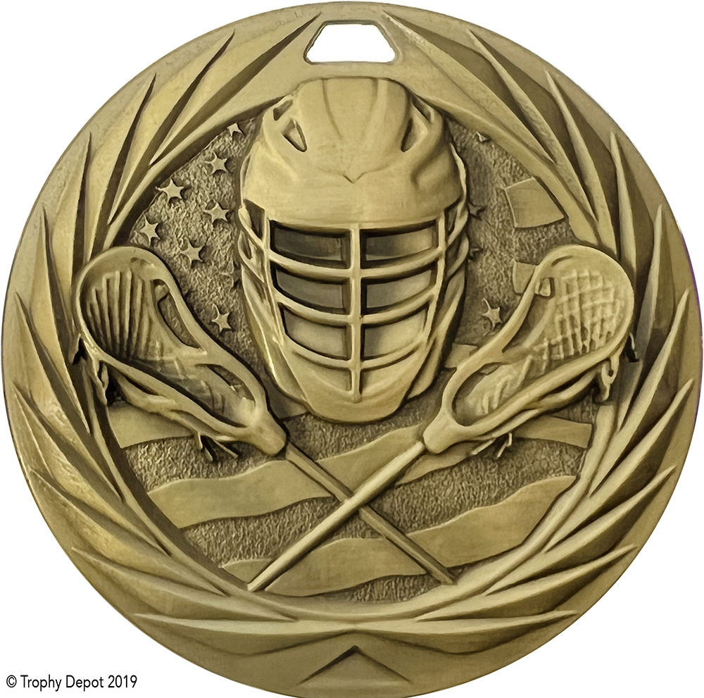 Lacrosse Male 2.75 inch Blade 3D Diecast Medal
