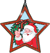 Red Sparkle Star-Shaped Black Nickel Finish Insert Ornament