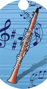 Music- Clarinet Dog Tag Insert