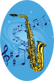 Music- Saxophone Oval Insert
