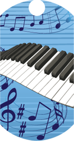 Music- Piano Dog Tag Insert