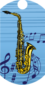 Music- Saxophone Dog Tag Insert