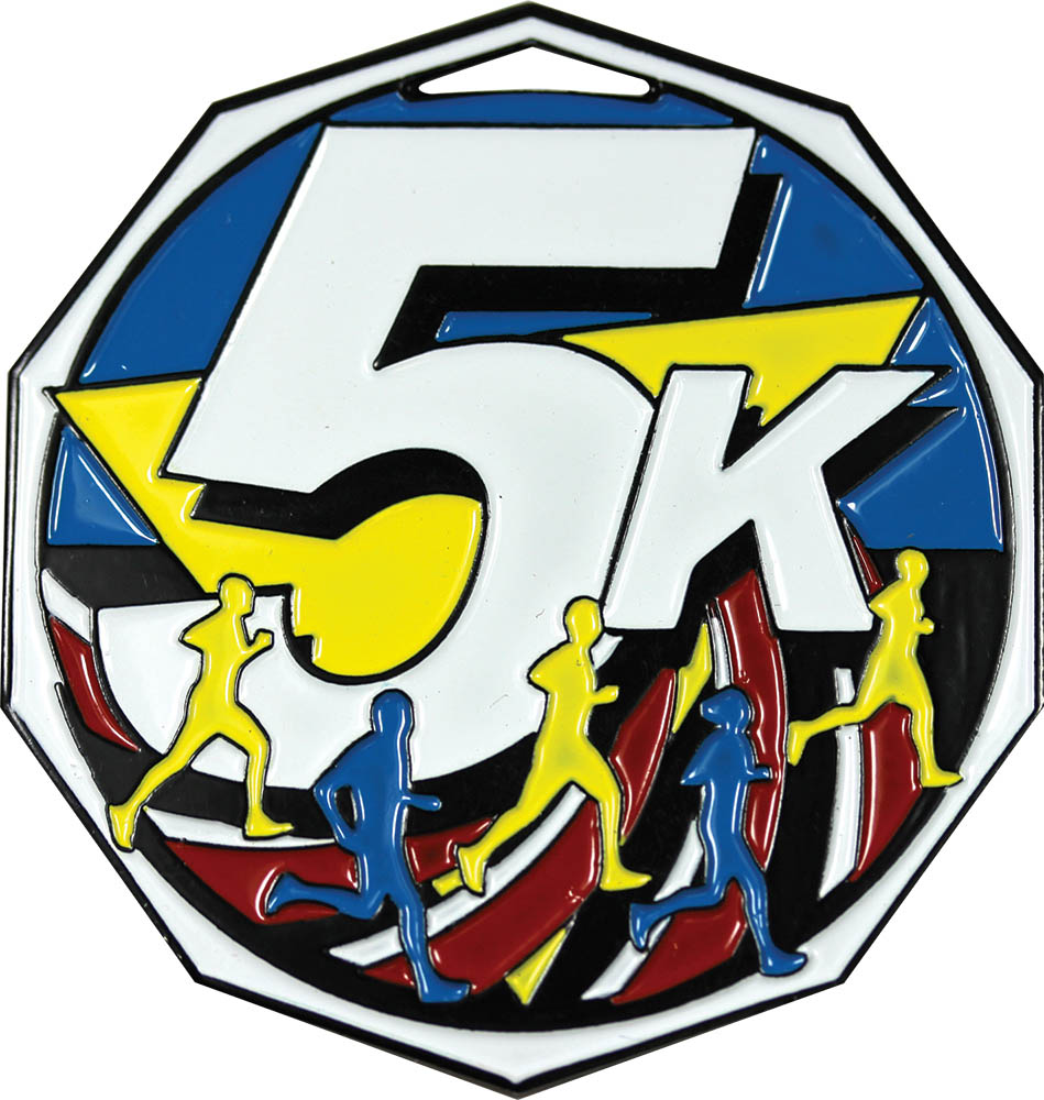 5K Decagon Painted Medal