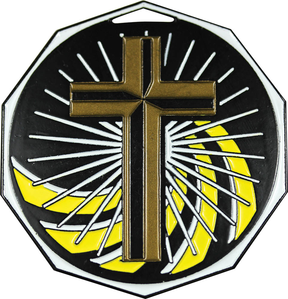 Religion Decagon Painted Medal