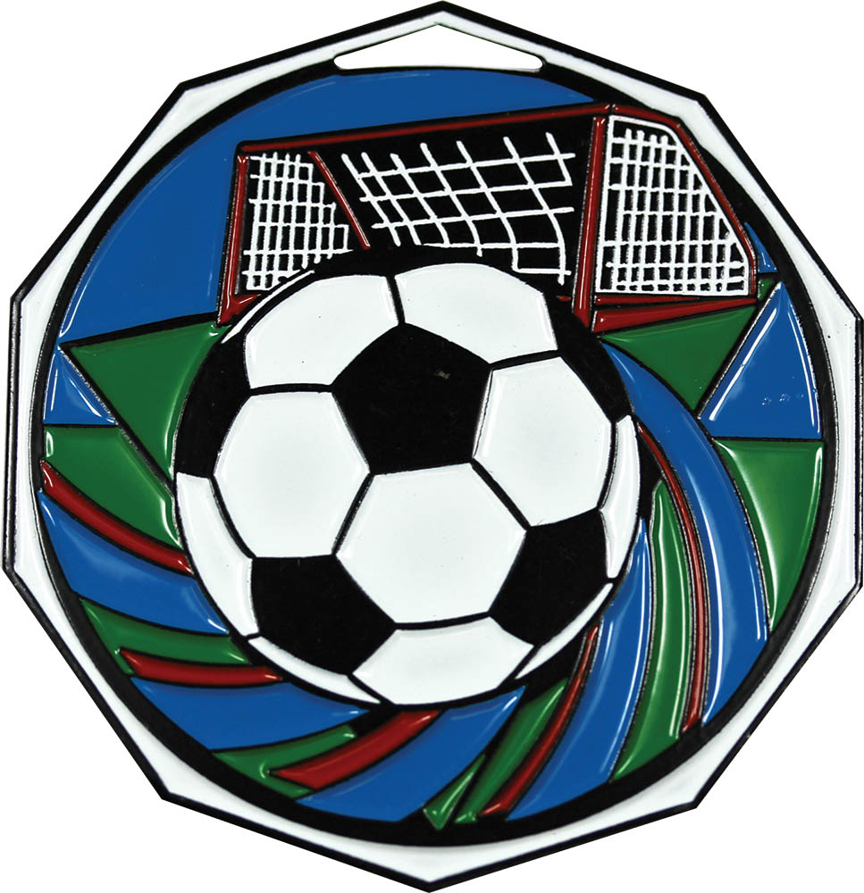 Soccer Decagon Painted Medal