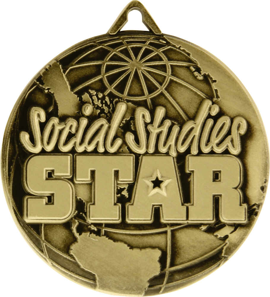 Social Studies Star Ultra-Impact 3-D Medal