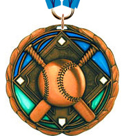 Baseball Epoxy Color Medal - Bronze