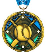 Baseball Epoxy Color Medal - Gold