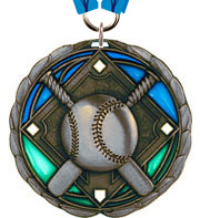 Baseball Epoxy Color Medal - Silver