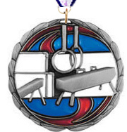 Gymnastics Epoxy Color Medal - Silver