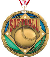 Softball Epoxy Color Medal - Gold