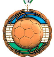 Soccer Epoxy Color Medal - Bronze