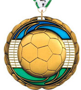 Soccer Epoxy Color Medal - Gold