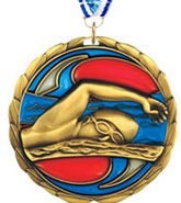 Swimming Epoxy Color Medal - Gold