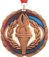 Victory Torch Epoxy Color Medal - Bronze