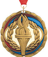 Victory Torch Epoxy Color Medal - Gold