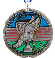 Track Epoxy Color Medal - Silver