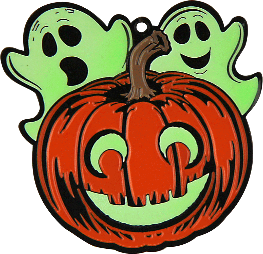 Halloween Jack-O-Lantern & Ghosts, Glow in the Dark Medal