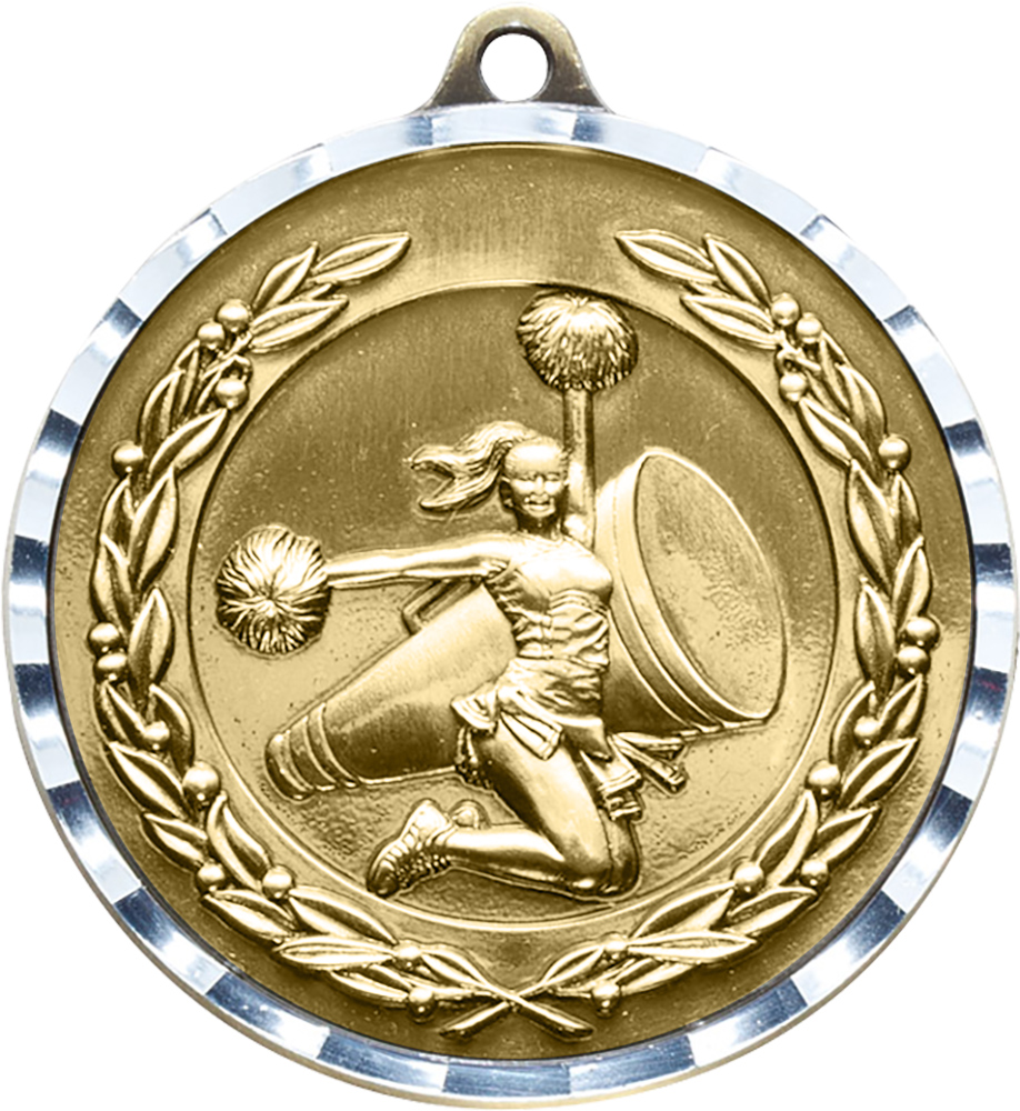 Cheer Diecast Medal with Diamond Cut Border