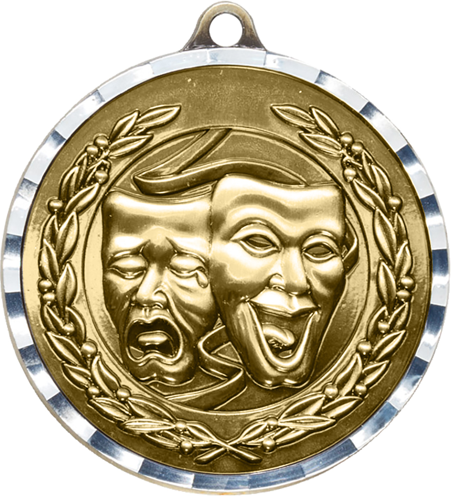 Drama Diecast Medal with Diamond Cut Border