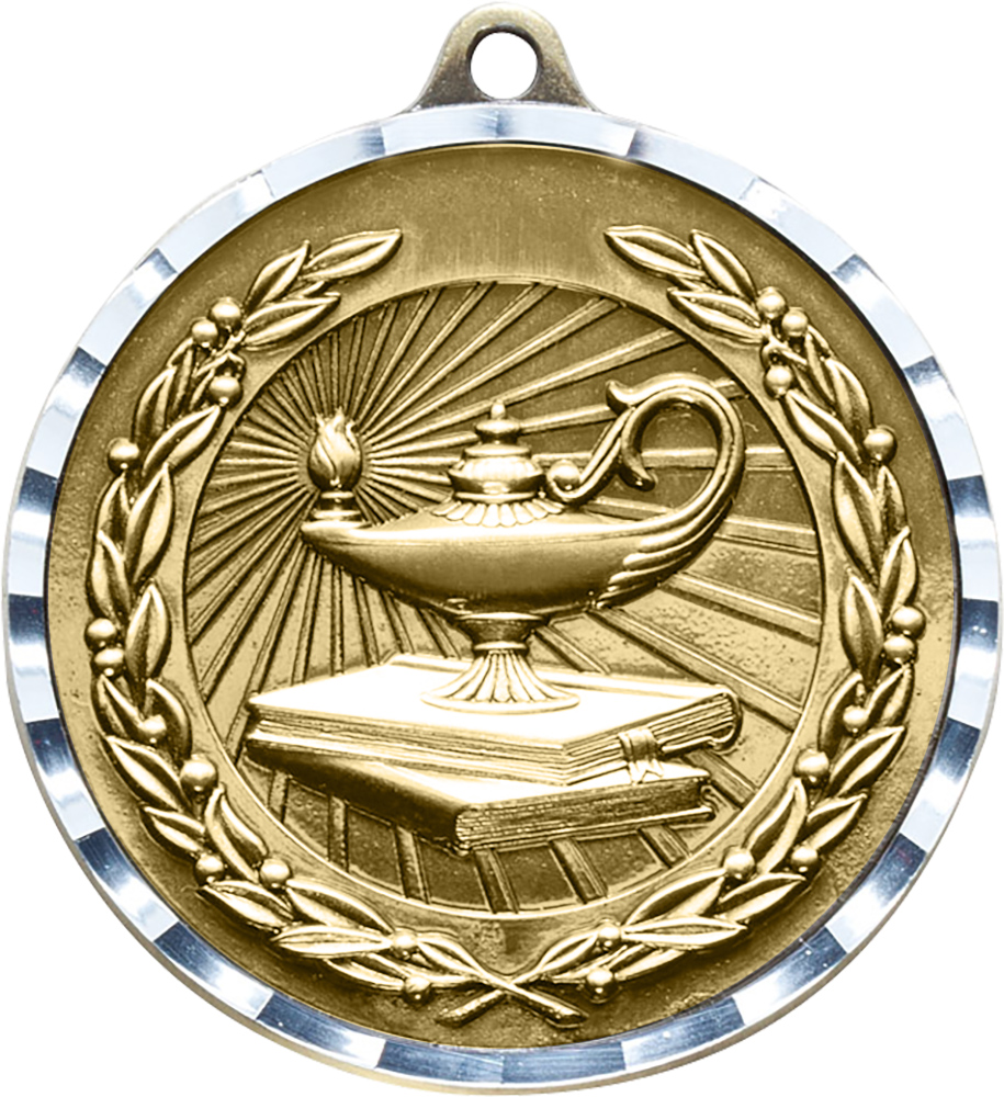 Knowledge Diecast Medal with Diamond Cut Border