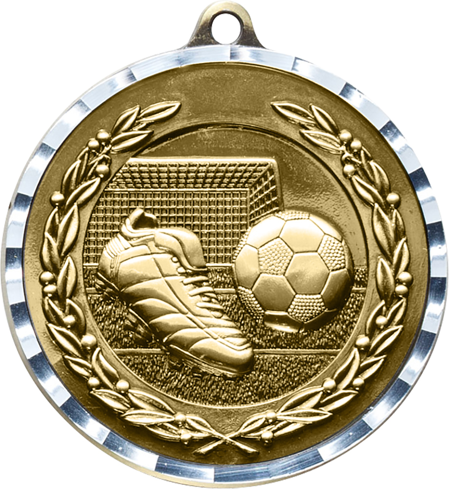 Soccer Diecast Medal with Diamond Cut Border