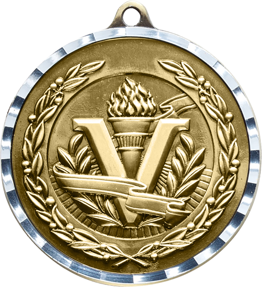 Victory Diecast Medal with Diamond Cut Border