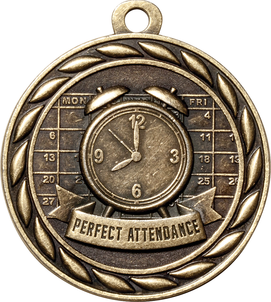 Perfect Attendance  Scholastic Medal- Gold