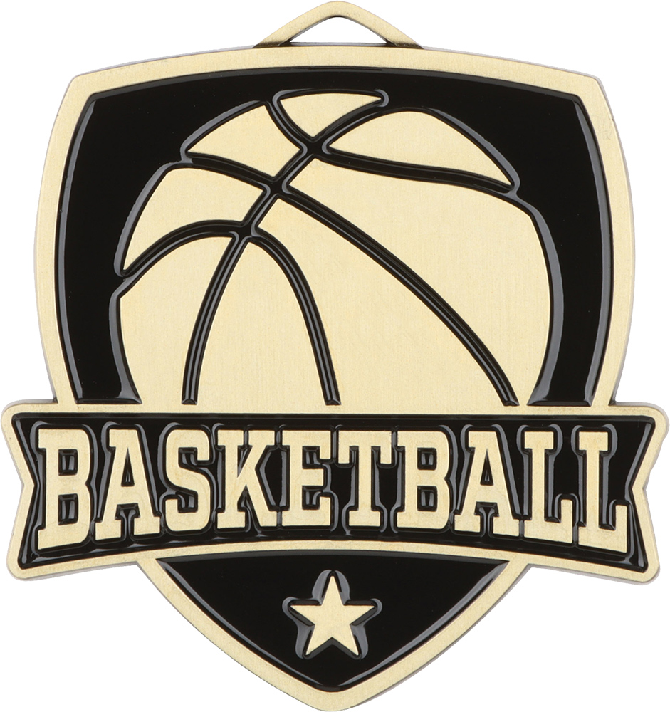 Basketball Banner Shield Medal