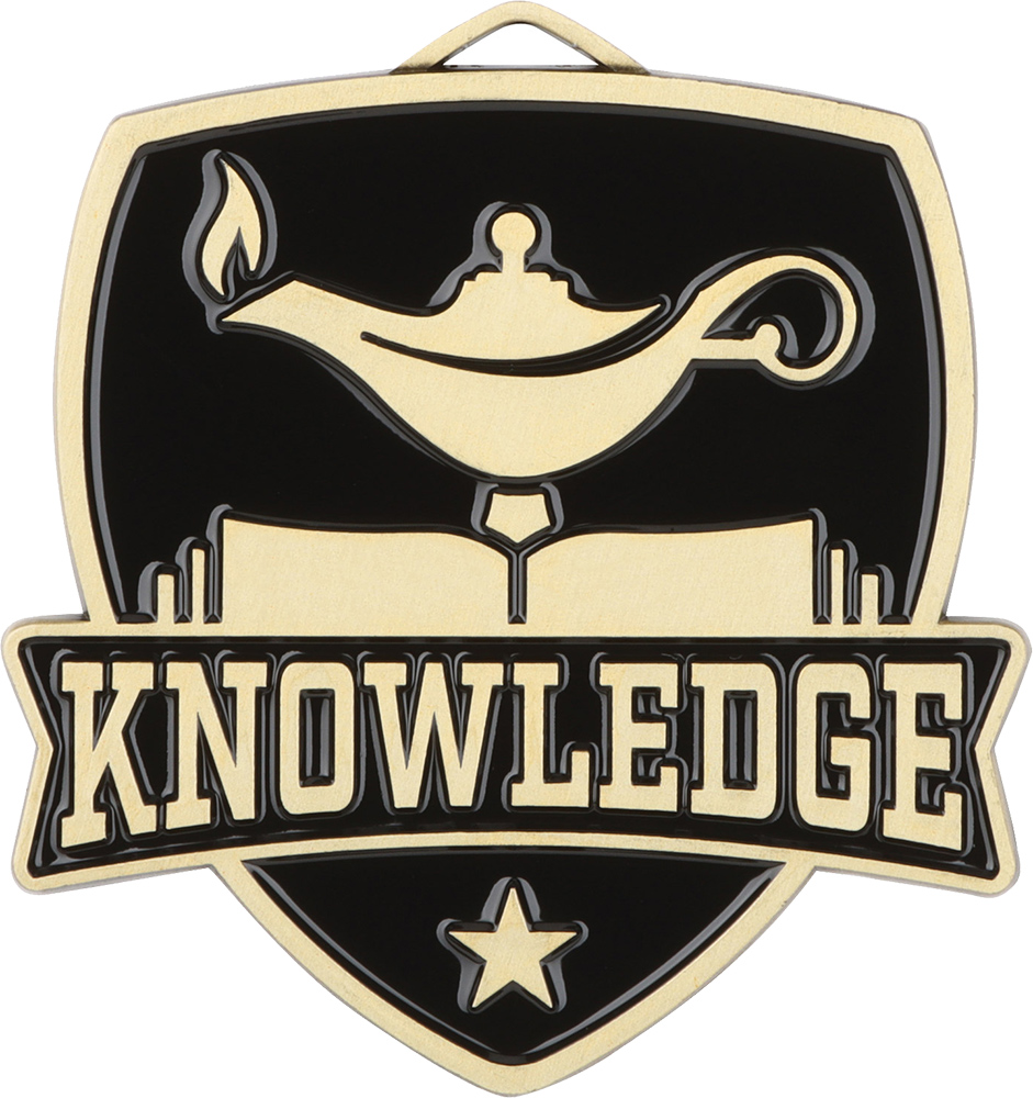 Lamp of Knowledge Banner Shield Medal