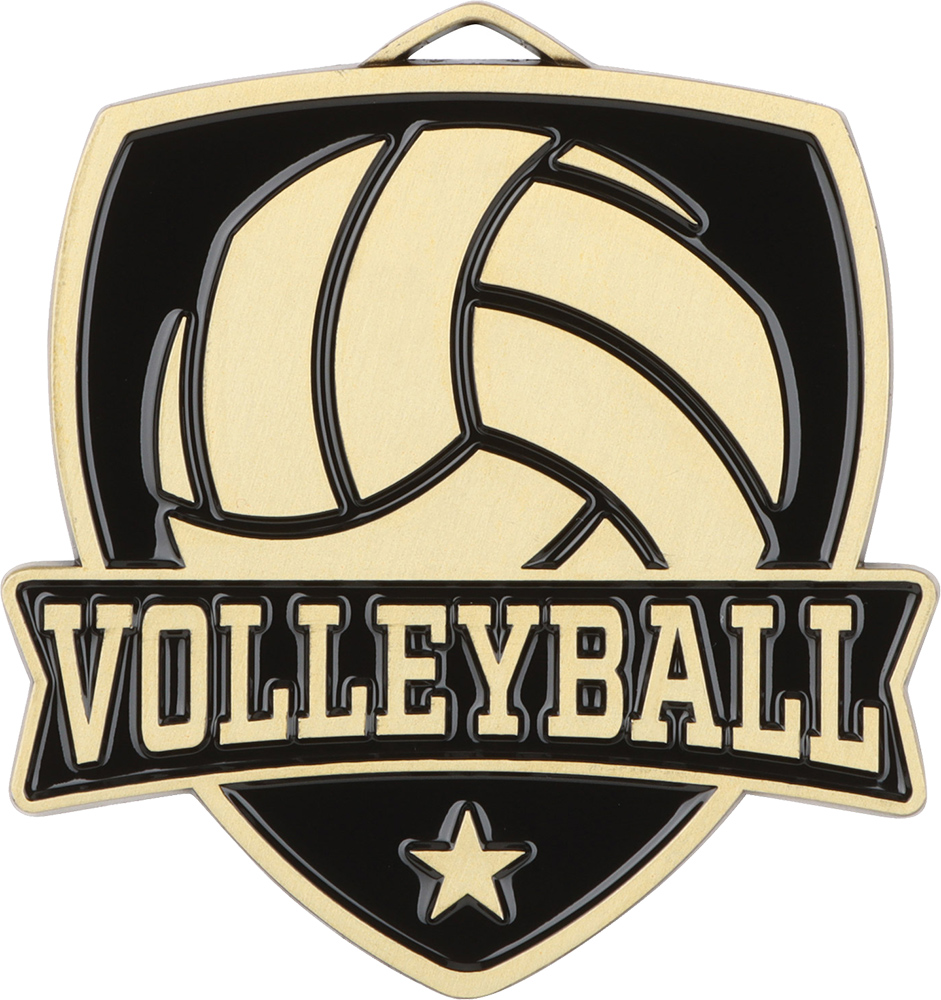 Volleyball Banner Shield Medal