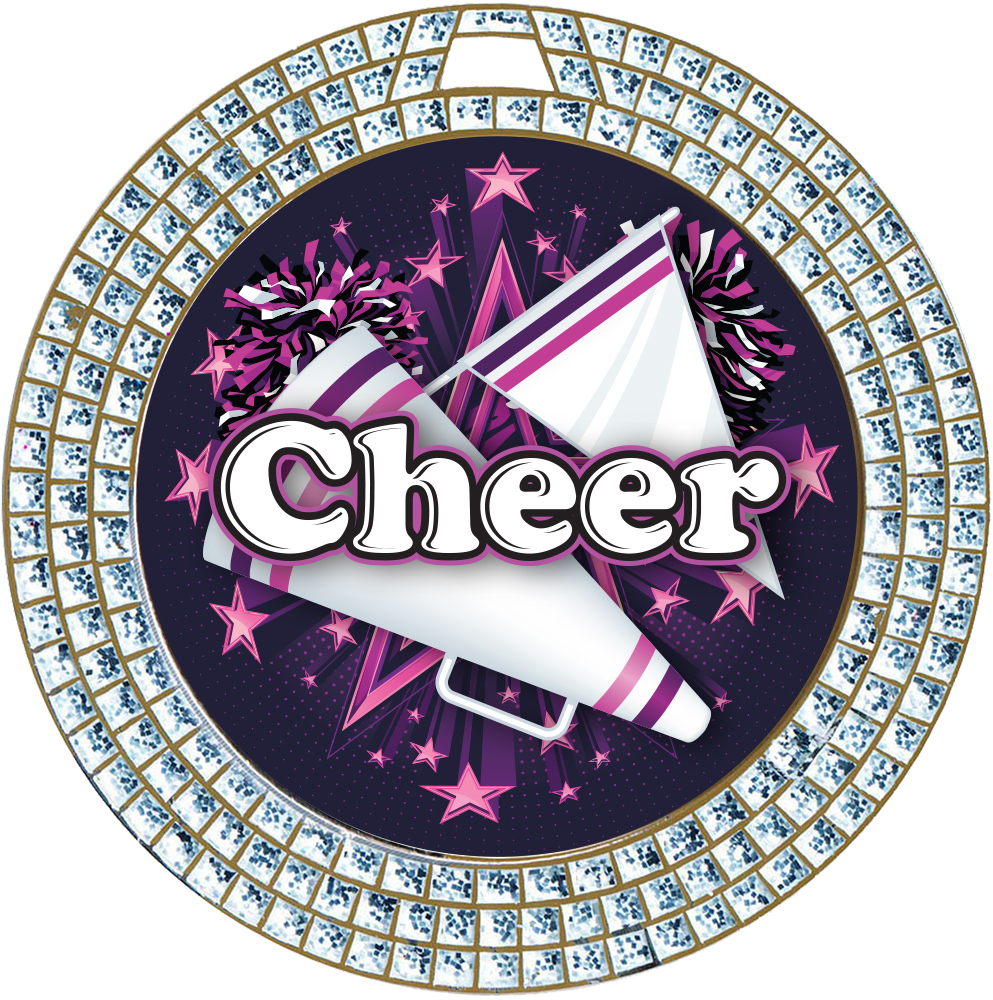 Silver Triple Sparkle 3D Dome Insert Medals