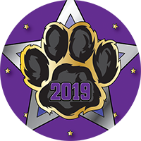 Paw- Purple with Gold Insert