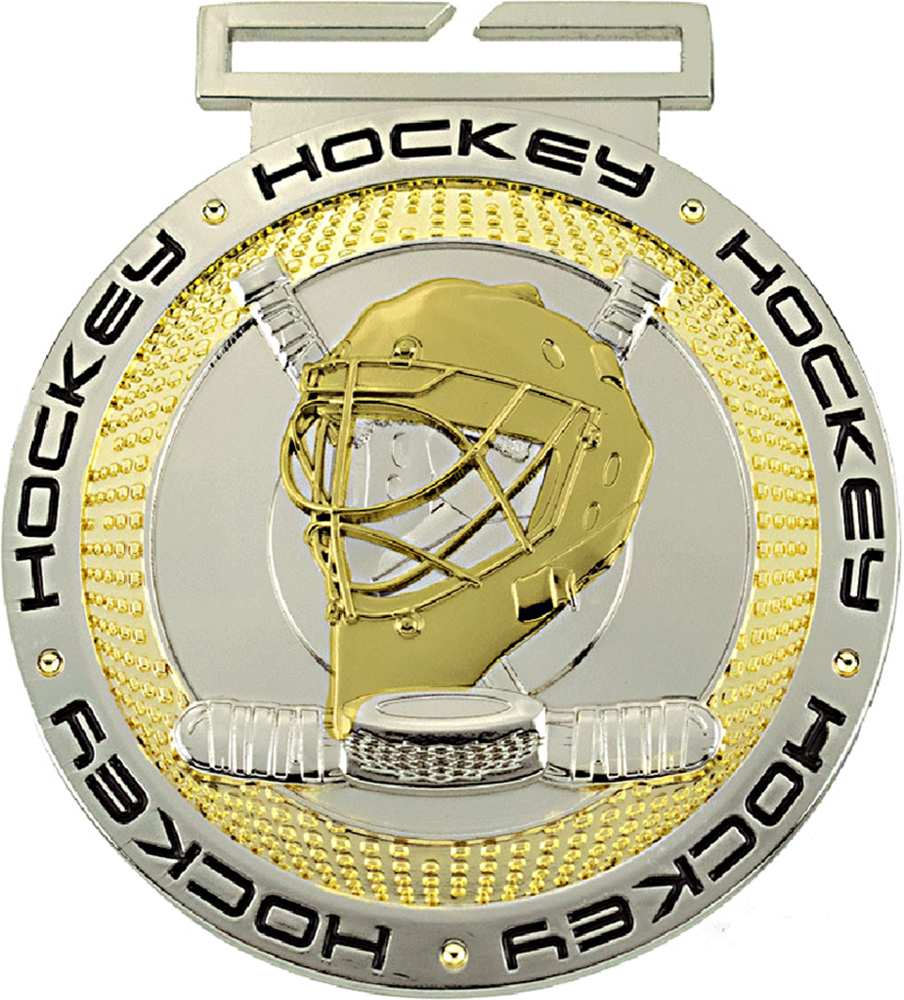 Hockey Dual Plated Diecast Medal