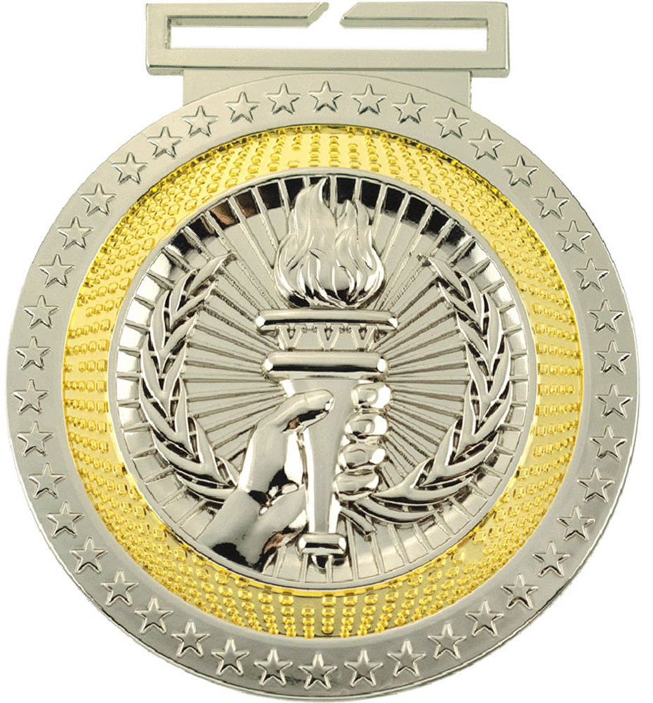 Victory Torch Dual Plated Diecast Medal