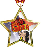 Cheerleading Star-Shaped Insert Medal