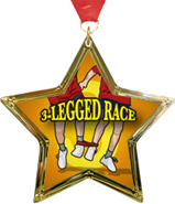 3-Legged Race Star-Shaped Insert Medal