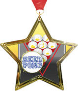 Beer Pong Star-Shaped Insert Medal