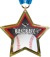 Baseball Star-Shaped Insert Medal