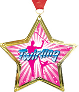 Baton Twirling Star-Shaped Insert Medal