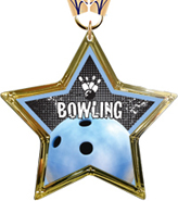 Bowling Star-Shaped Insert Medal