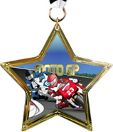 Moto GP Star-Shaped Insert Medal
