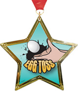 Egg Toss Star-Shaped Insert Medal